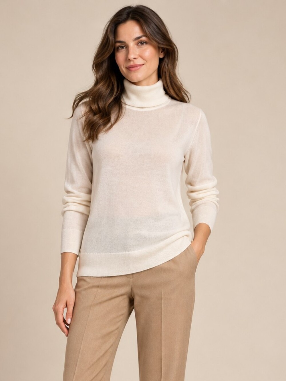 J.Crew Ivory Merino Wool Blend Turtleneck Sweater NWT Large